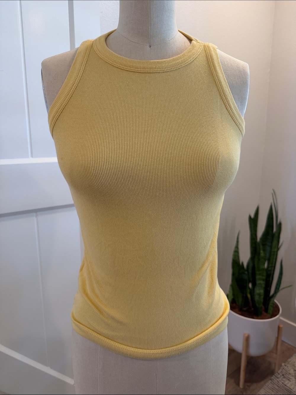 Rachel Zoe Canary Yellow Ribbed Tank Top